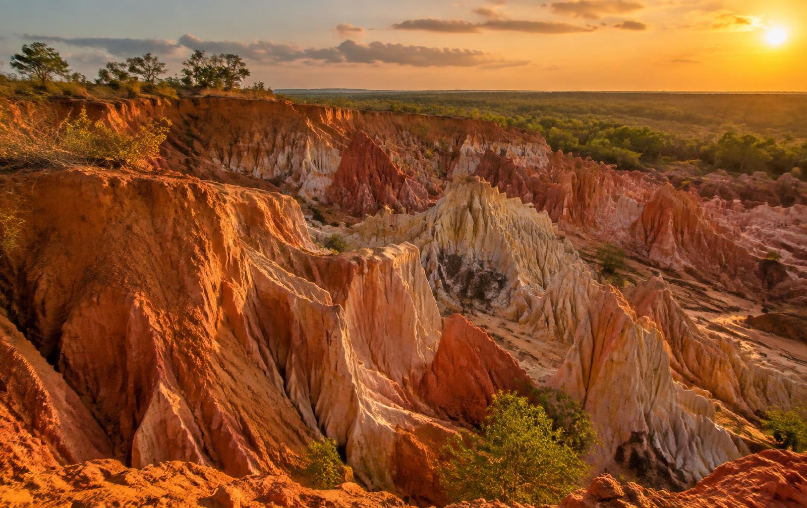 Marafa landscape at sunset